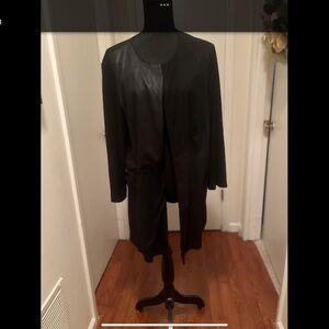 Black duster ,faux suede, jersey knit